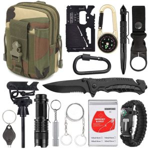 Kit de Survie 13 en 1 vert armée