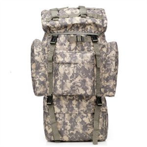 Sac à Dos Randonnée 60 Litres gris camouflage digital