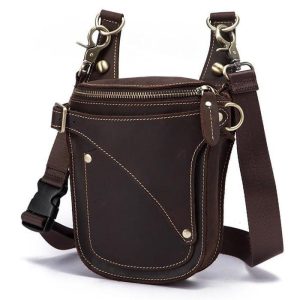 Sacoche Militaire <br> Cuir Marron