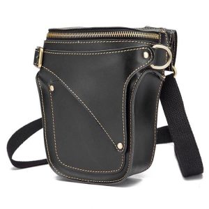 Sacoche Militaire <br> Cuir Noir