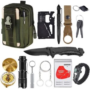 Kit de Survie 13 en 1 vert armée