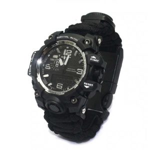 Bracelet de Survie <br> avec Montre – Noir