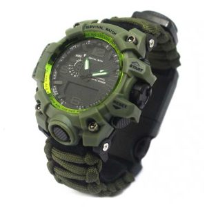 Bracelet de Survie <br> avec Montre – Vert