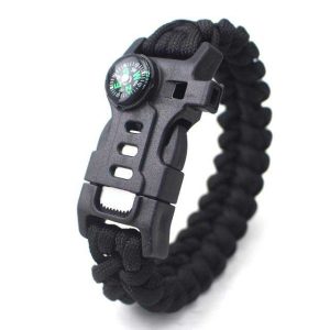 Bracelet Paracorde <br> Allume Feu – Noir
