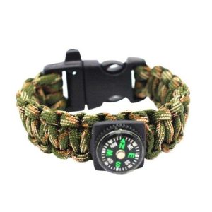 Bracelet Paracorde <br> avec Boussole – Camouflage