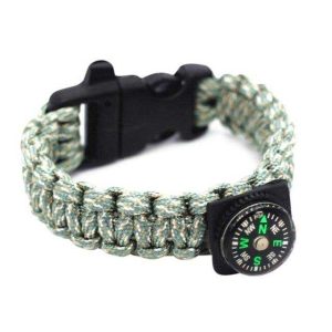 Bracelet Paracorde <br> avec Boussole – Turquoise