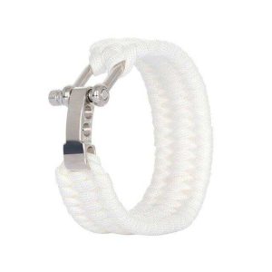 Bracelet Paracorde <br> avec Manille – Blanc