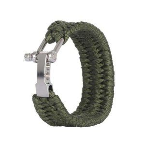 Bracelet Paracorde <br> avec Manille – Vert