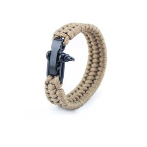 Bracelet Paracorde <br> Cobra Avec Manille – Beige