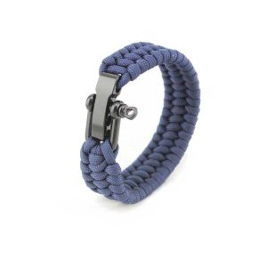 Bracelet Paracorde <br> Cobra Avec Manille – Bleu