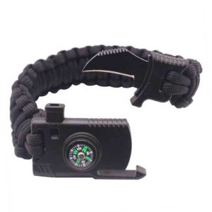 Bracelet Paracorde <br> Couteau – Noir