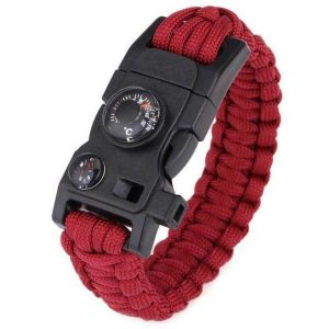 Bracelet Paracorde <br> de Survie Rouge