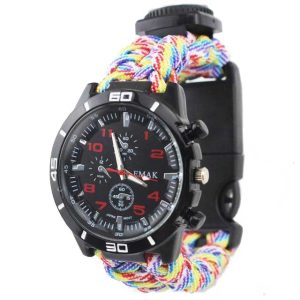 Bracelet Paracorde <br> Montre – Arc en Ciel